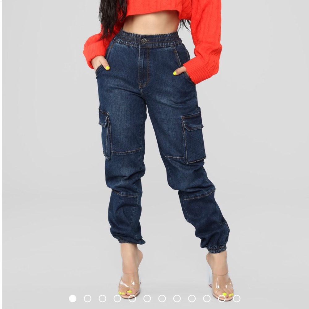 Fashion Nova Denim joggers cargo